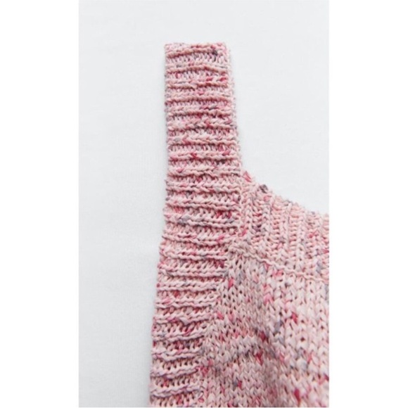 Zara Cropped Knit Sweater Tank Size Large - Picture 4 of 6